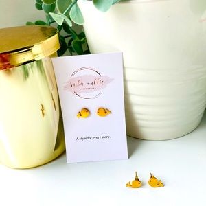 Whale Earrings - Gold
